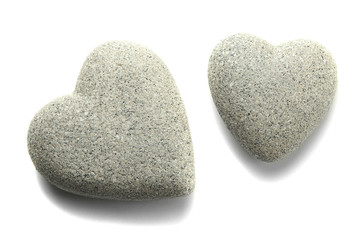 Grey stones in shape of heart, isolated on white