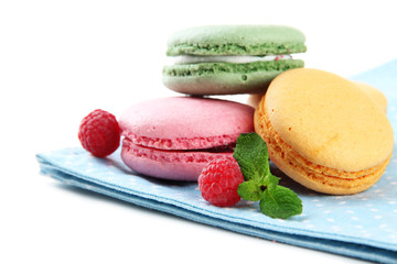 Gentle macaroons isolated on white