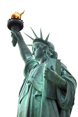 Fototapeta na wymiar Famous NY Statue of Liberty na białym