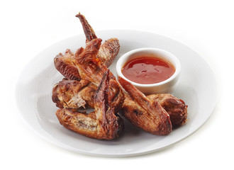 chicken wings and chili sauce