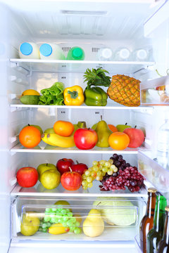 Refrigerator full of food