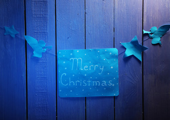 Signboard with words Merry Christmas