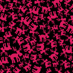 christmas reindeer pink pattern eps10
