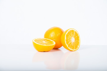 Two halves of orange