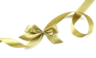 Color gift satin ribbon bow, isolated on white