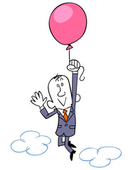 上昇するビジネスマン