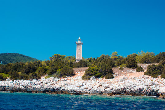 Lighthouse at Lefkada, Ionian sea, Greece