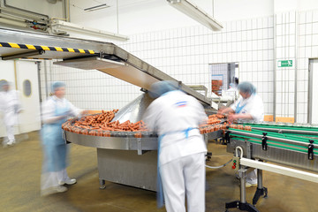 Würstchenproduktion Lebensmittelindustrie // food production