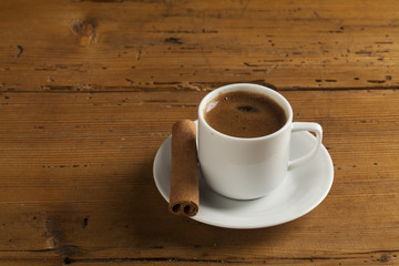 turkish coffee with cinnamon stick