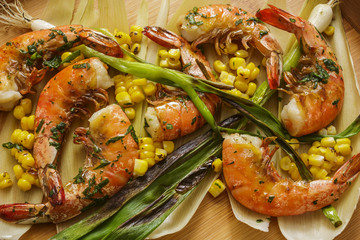 Grilled Wild Shrimp & Corn
