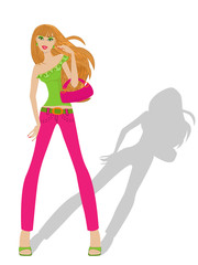 Elegant model represents new style clothes