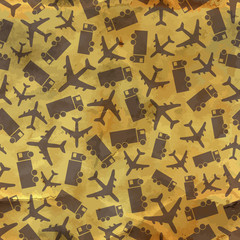 Airplane and truck. Seamless pattern.