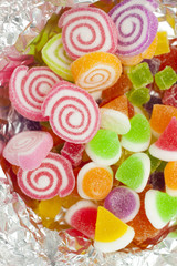 Fototapeta na wymiar The colorful gummy yummy