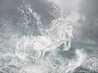 Obrazy na Szkle  Koń z wody.