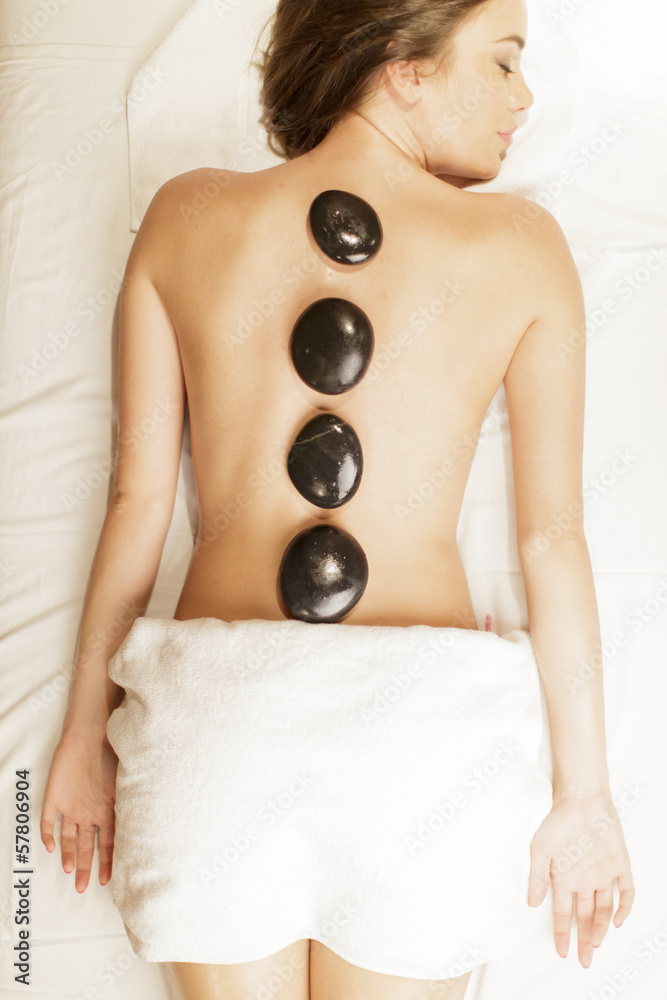 Canvas Prints Hot stone massage therapy