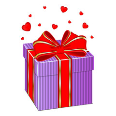Gift box with hearts