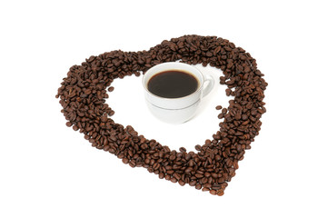 cup of coffee isolated on white