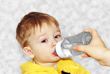 feeding a baby.
