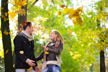 couple of lovers  have fun in park