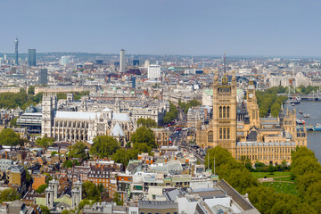 High View of Westminster, England - obrazy, fototapety, plakaty