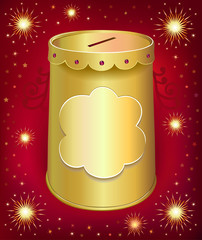 Obraz premium Universal blank holiday moneybox tin can