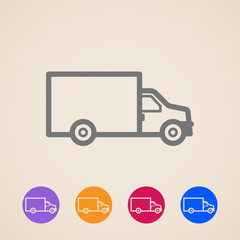 vector delivery truck icons