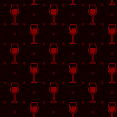 seamless background with wineglasses