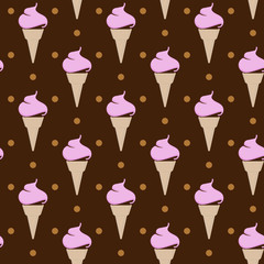 vintage seamless background with ice cream