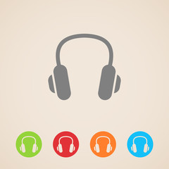 vector headphones icons