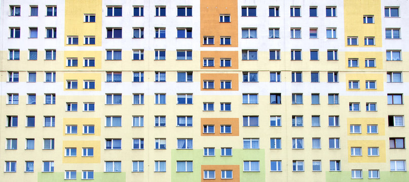 Fototapeta Windows, colors and cement, Lodz, Poland