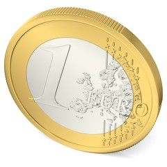 Ein Euro Münze von oben
