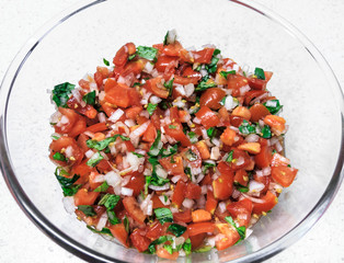 Close up of Bruschetta