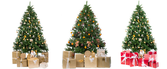 verschiedene weihnachtsbäume
