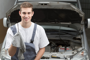 Portrait of happy mechanic