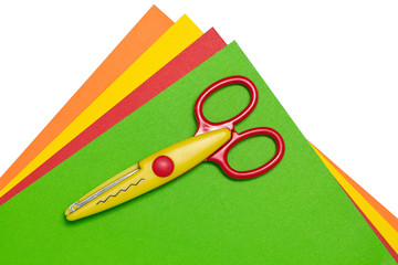 colorful paper and scissors