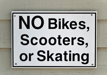 No Bikes sign