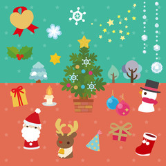 クリスマスのたくさんのアイテム