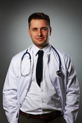 Medical doctor with stethoscope portrait