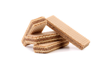 Stake of wafers with chocolate.
