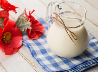 Dairy products - milk in pitcher.