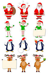 vector illustration of funny Christmas character against white