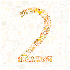 Social network number background with media icons