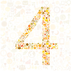 Social network number background with media icons