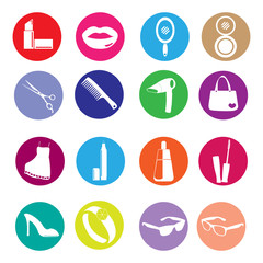 Cosmetic, make up and beauty icons.