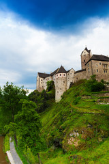 Fototapeta na wymiar Loket town castle wall and fortification