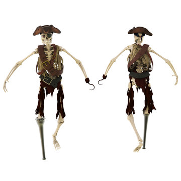 skeleton pirate attack double view
