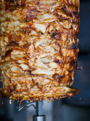 Kebab on it's special bbq cooking tray