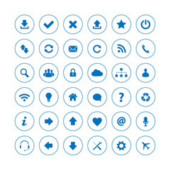 Blue web icons