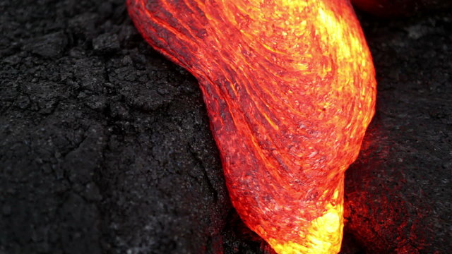 Molten lava close-up at Kilauea volcano
