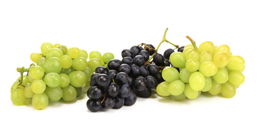 Black and green ripe grapes.